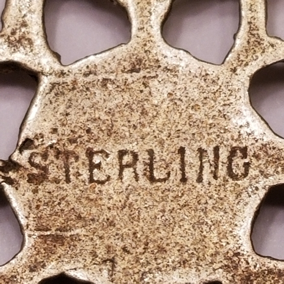 ✅#1129 Rare Vintage Sterling Silver Ornate Pendant Hand Crafted - Picture 2 of 7